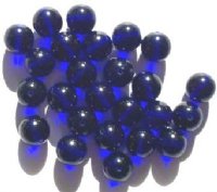 20 12mm Round Transparent Cobalt Glass Beads